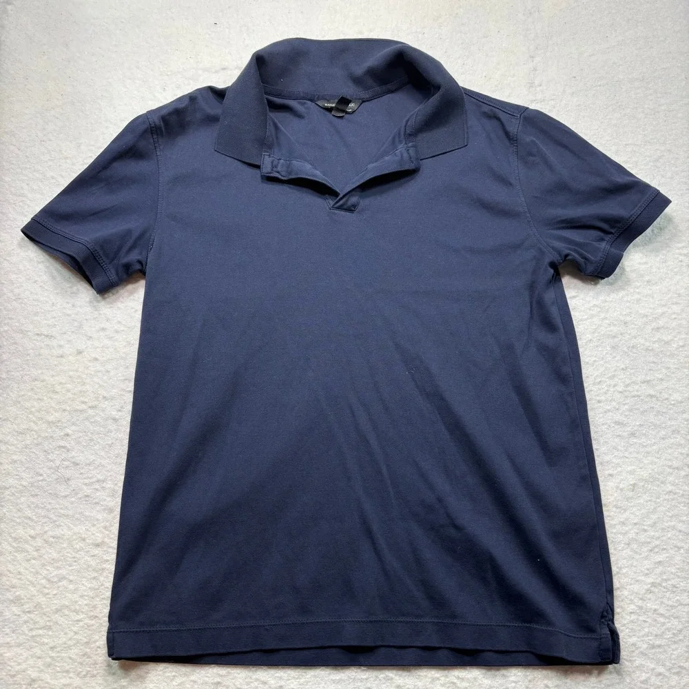 Banana Republic Luxe Touch Performance Polo Shirt Mens Small Preppy Navy #272
